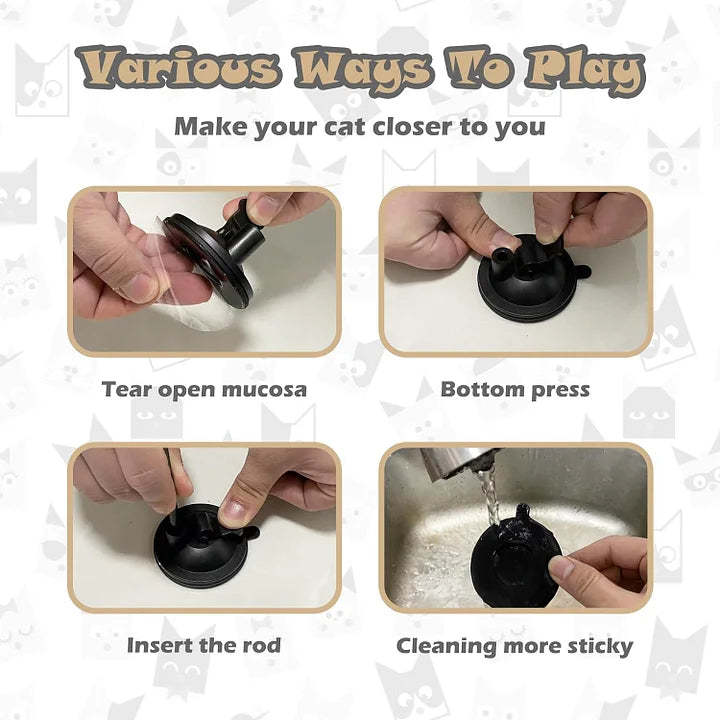 Interactive cat toy with natural bird feathers