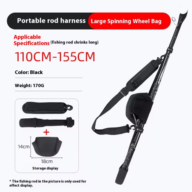 Lightweight Portable Fishing Rod Bag – Protective Cover with Bundling Strap for Lure Rods, Travel & Bicycle Fishing