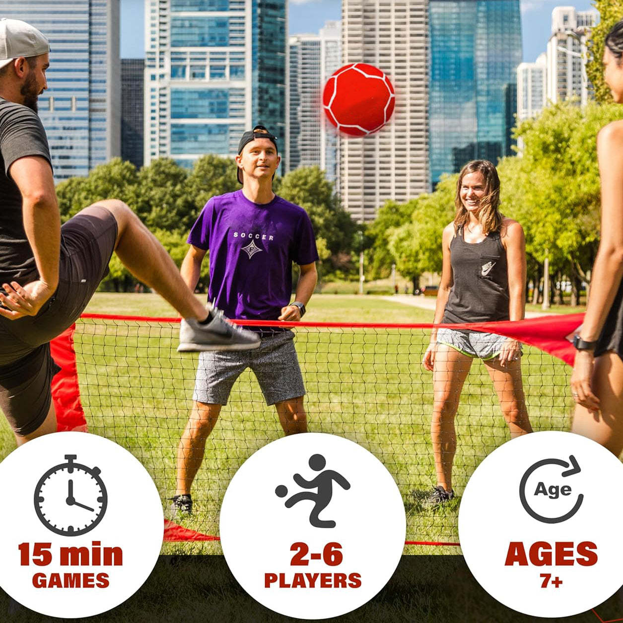 Soccer Tennis Game Set PRO – Portable Net  & Soft Lightweight Ball