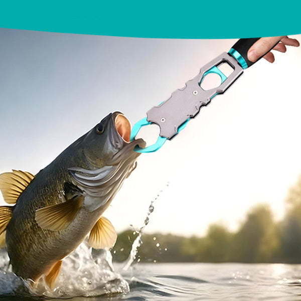 1.5-Inch Fish Lip Gripper with Scale – 360° Rotating Handle, Non-Slip Grip