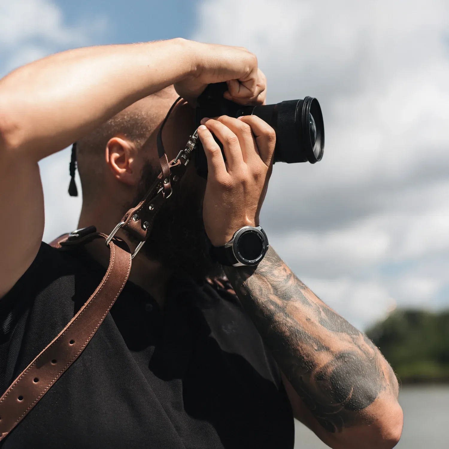 Padded camera shoulder strap