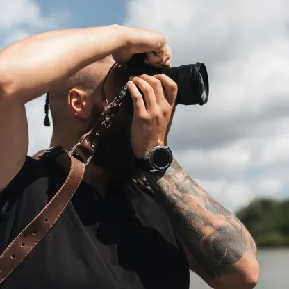 Padded camera shoulder strap
