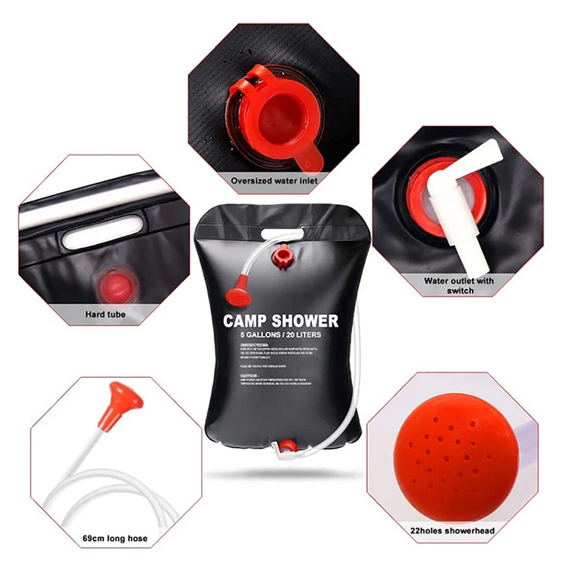 Portable folding outdoor bath bag