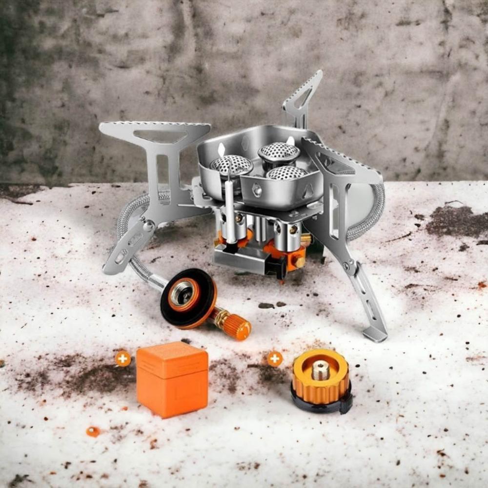 5800W Portable Three-Burner Camping Gas Stove | Essential for Outdoor BBQ & Picnics
