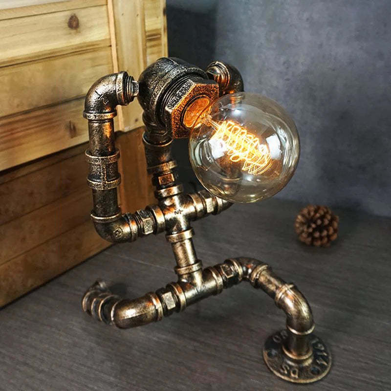 Wrought Iron Pipe Art Night Light