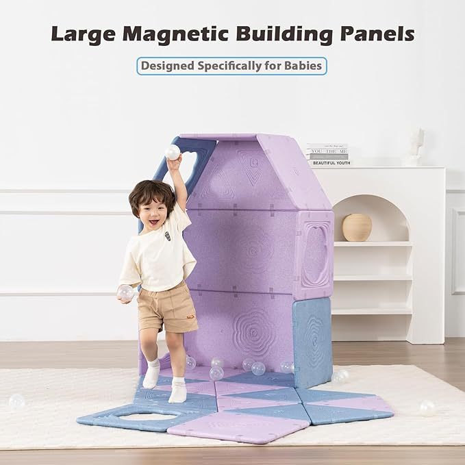 MagiForm Giant Magnetic Building Forts – 18-Piece Creative Playhouse Set