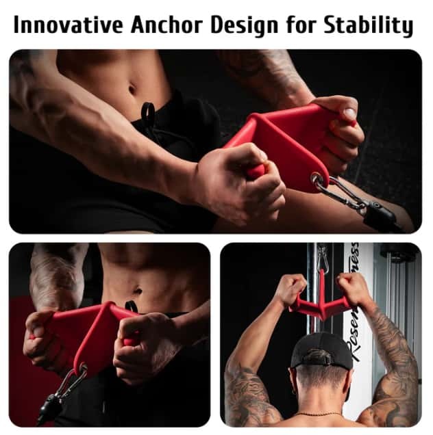 Triangular Stability Lat Pulldown Bar Set – 8 Ergonomic Handles for Total Back Training