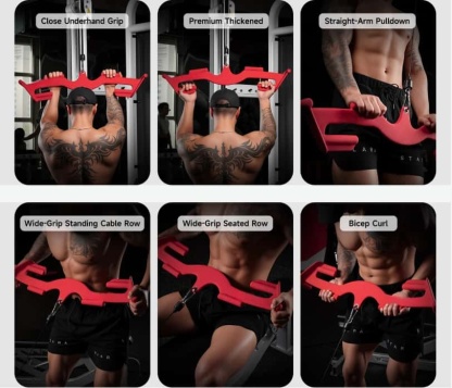 Triangular Stability Lat Pulldown Bar Set – 8 Ergonomic Handles for Total Back Training