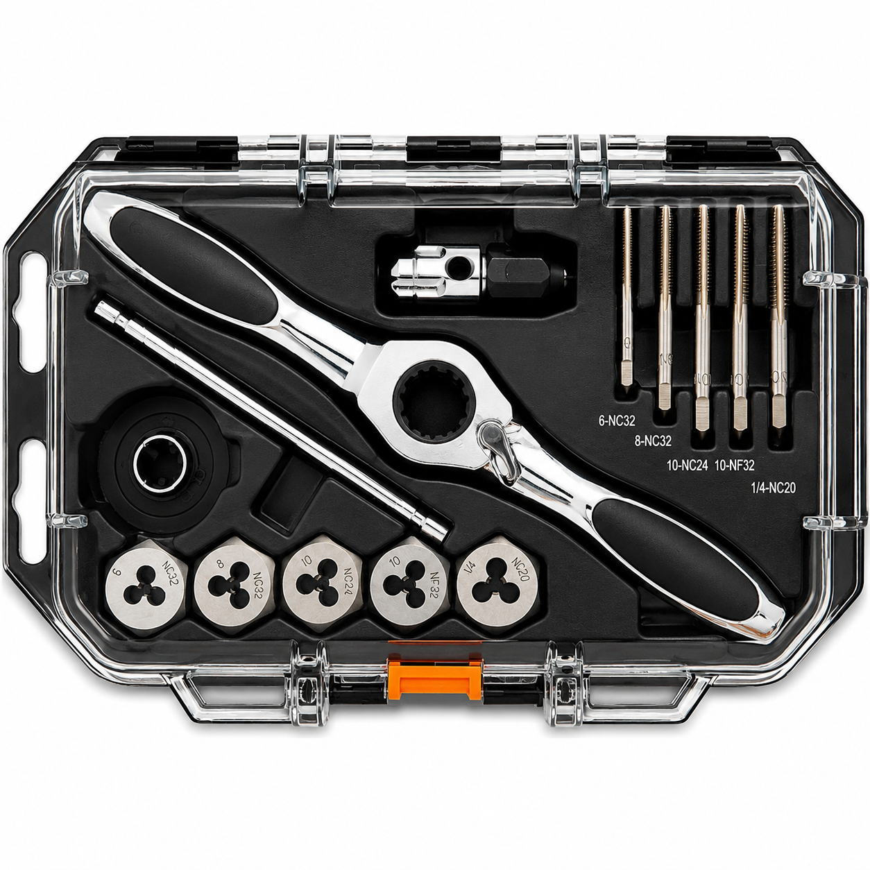 Metric Ratcheting Tap and Die Set (15-Piece)
