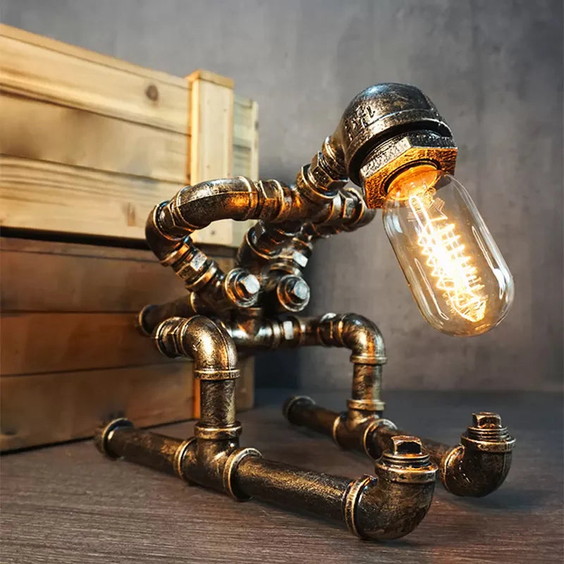 Wrought Iron Pipe Art Night Light