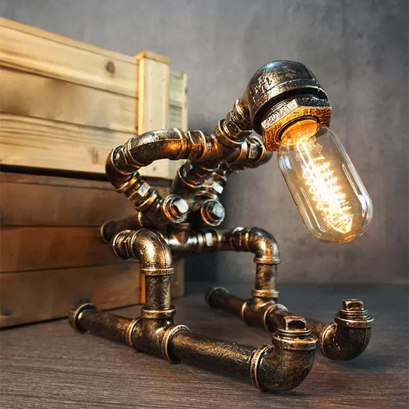 Wrought Iron Pipe Art Night Light