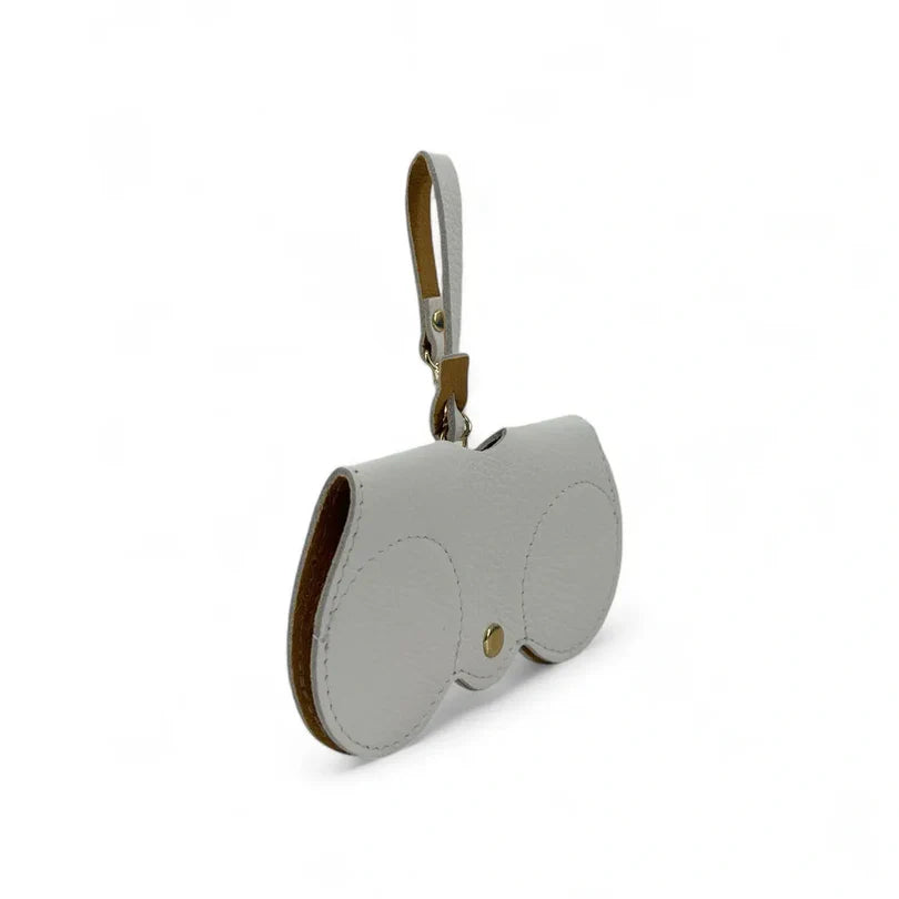 Peanut-colored grained leather eyeglass case