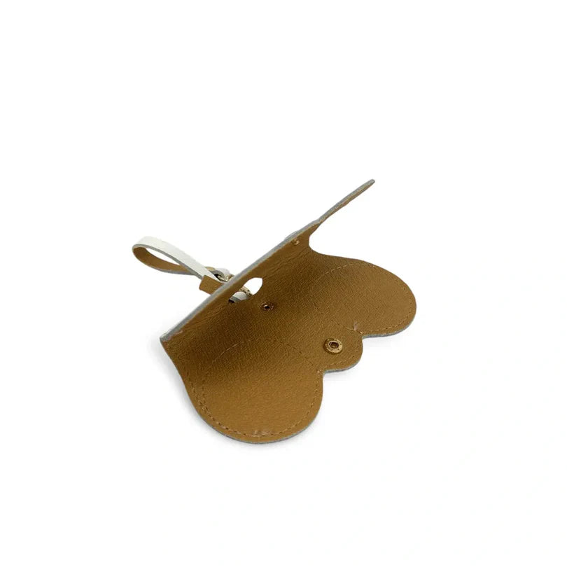 Peanut-colored grained leather eyeglass case