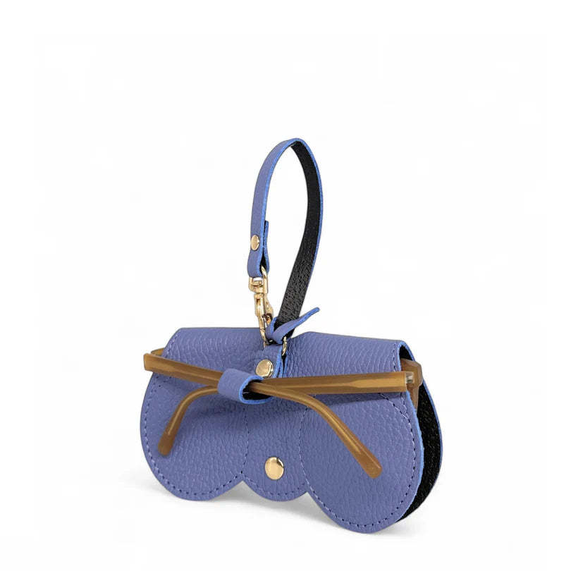 Peanut-colored grained leather eyeglass case