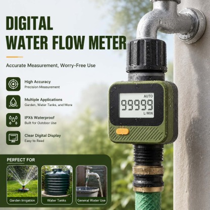 Digital water flow meter for high-precision measurement of outdoor garden watering