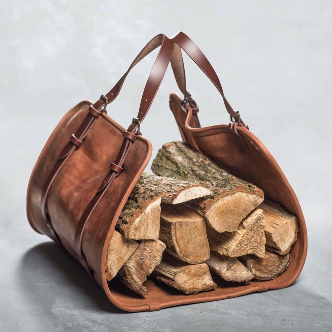 The Heritage Leather Log Carrier