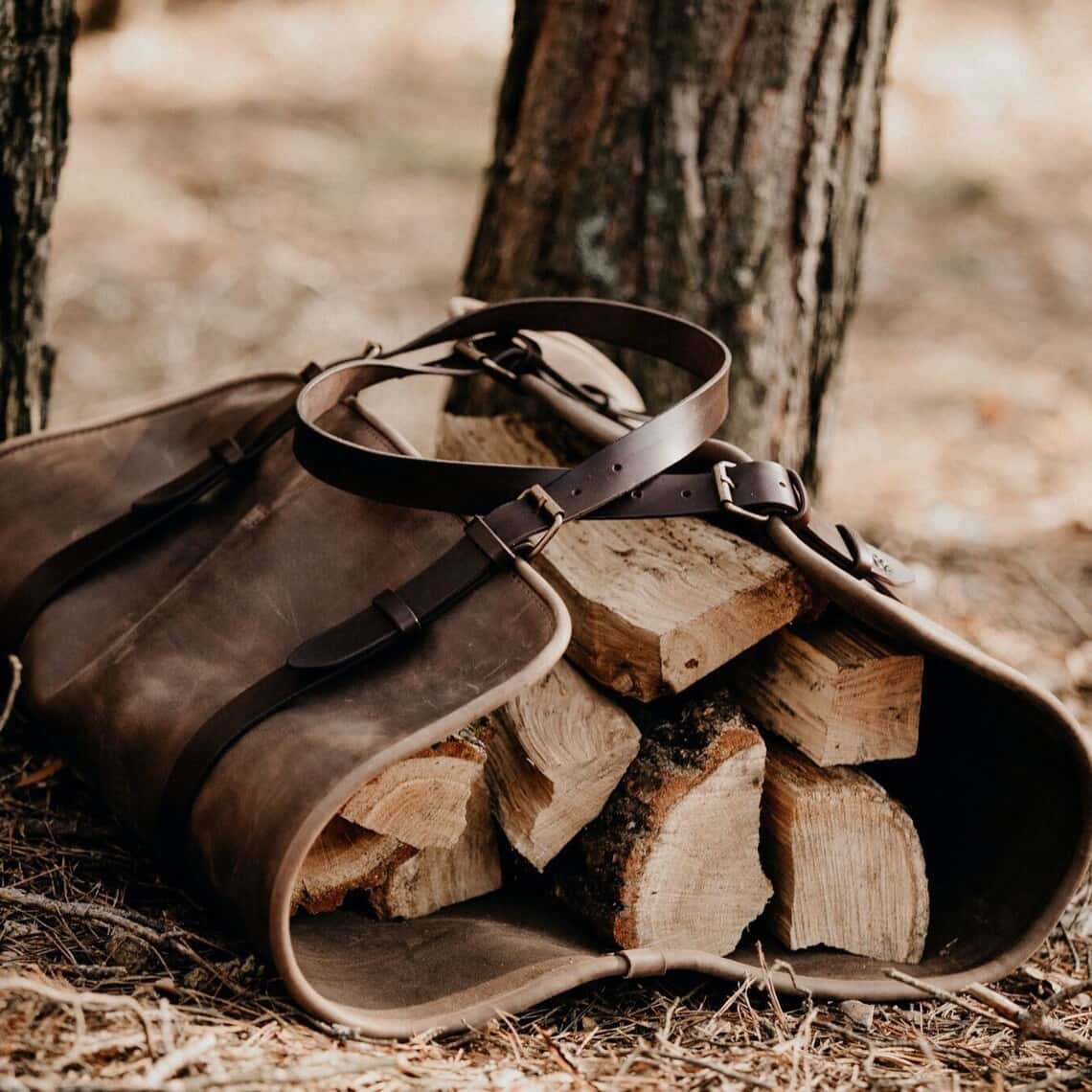 The Heritage Leather Log Carrier