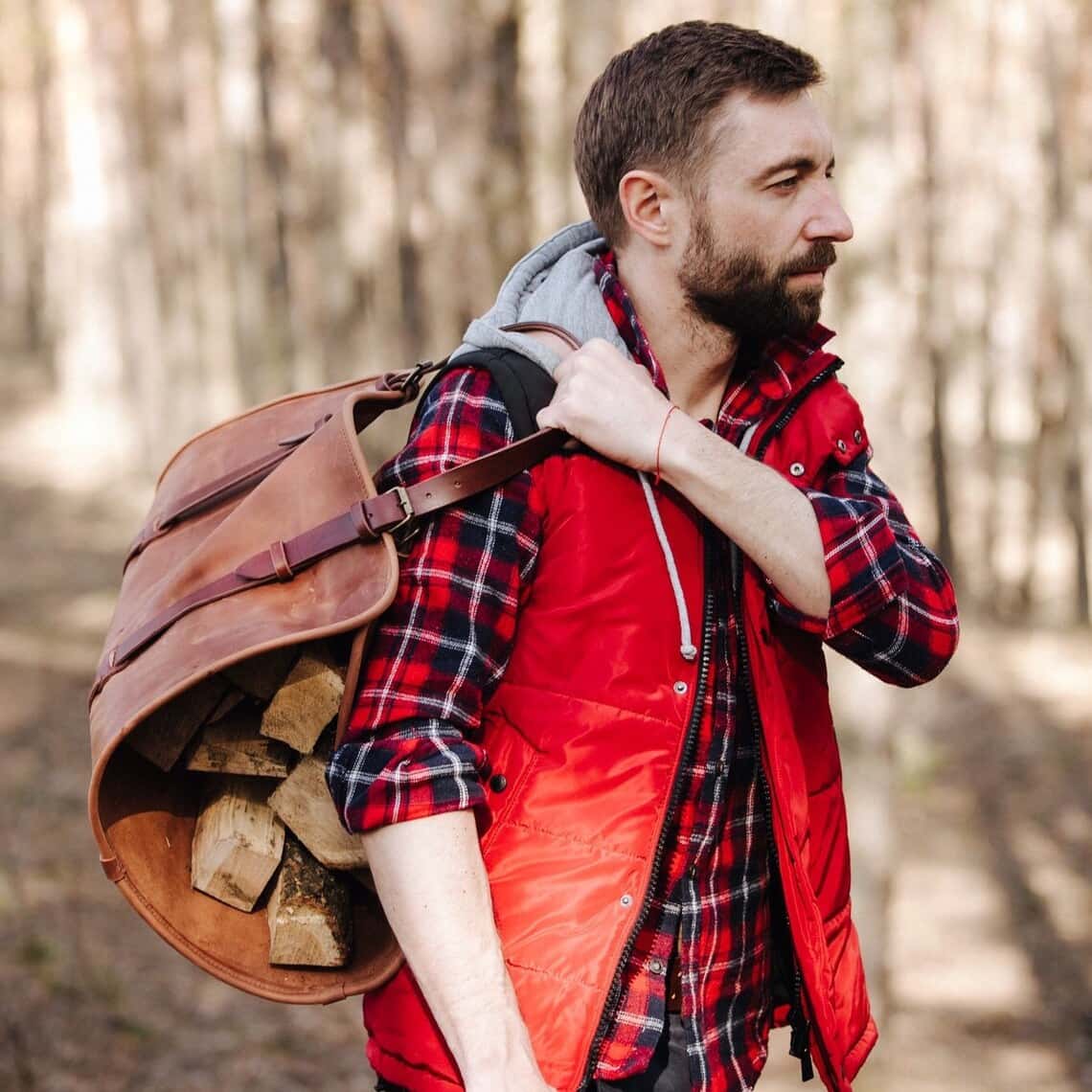 The Heritage Leather Log Carrier