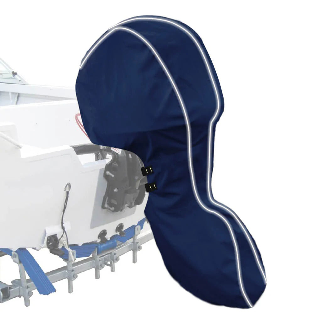 Waterproof marine engine cover with reflective strips