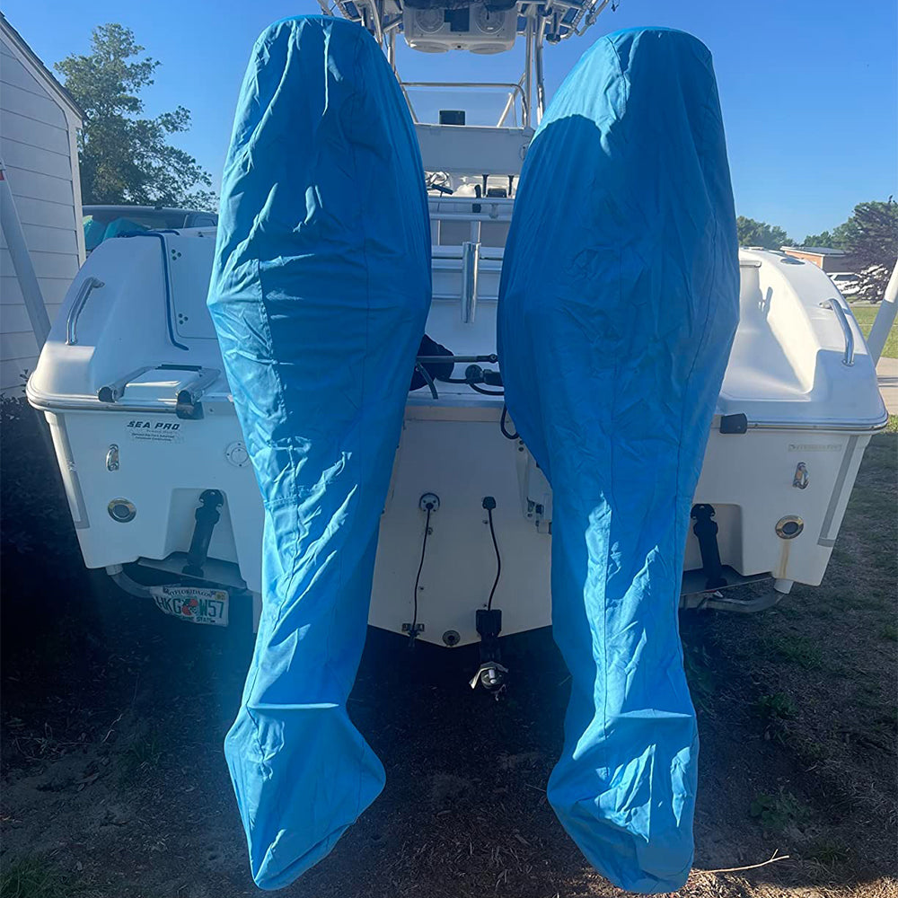 Waterproof marine engine cover with reflective strips