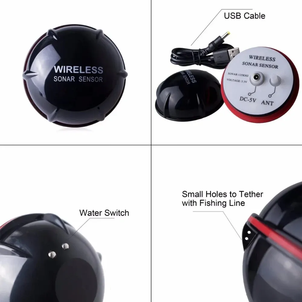 Portable Wireless Sonar Fishing Alert Fish Finder Underwater Fishing Detector