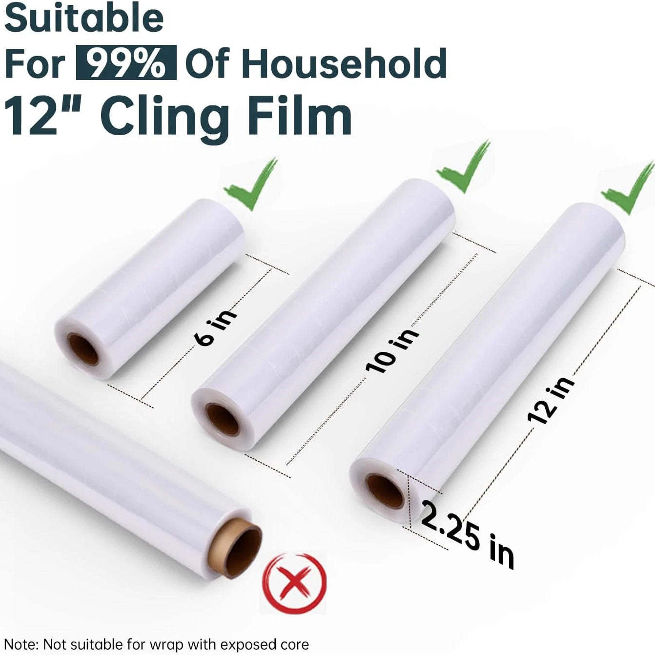 Wrap Dispenser with Slide Cutters, Refillable Magnetic Plastic