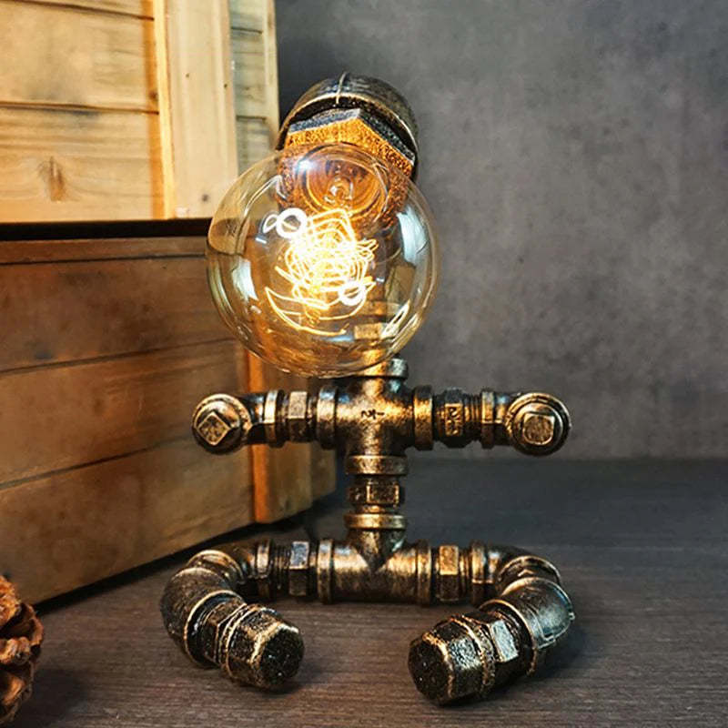 Wrought Iron Pipe Art Night Light