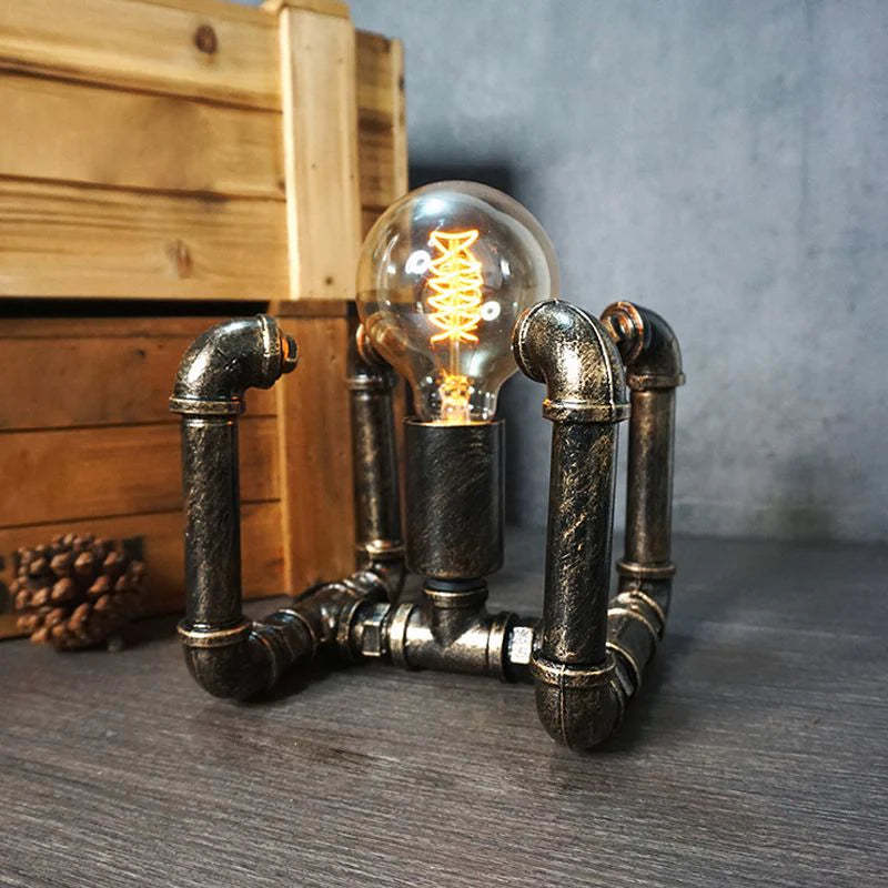 Wrought Iron Pipe Art Night Light