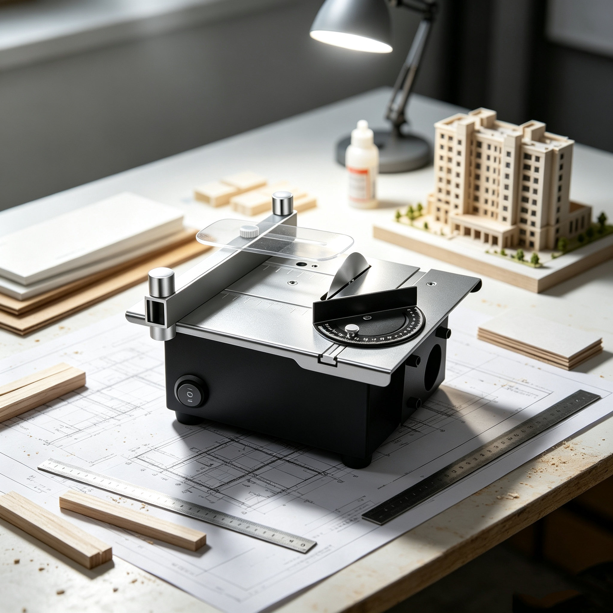 Mini Table Saw – 4-in-1 Cuts, Sands, Drills & Carves, Portable Desktop Workshop