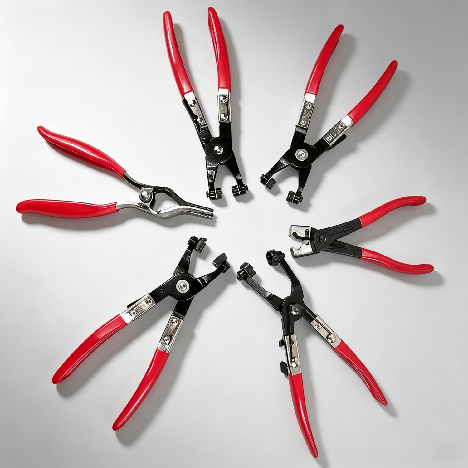 9-Piece Hose Clamp Pliers Set – Flexible Cable & Swivel Jaws