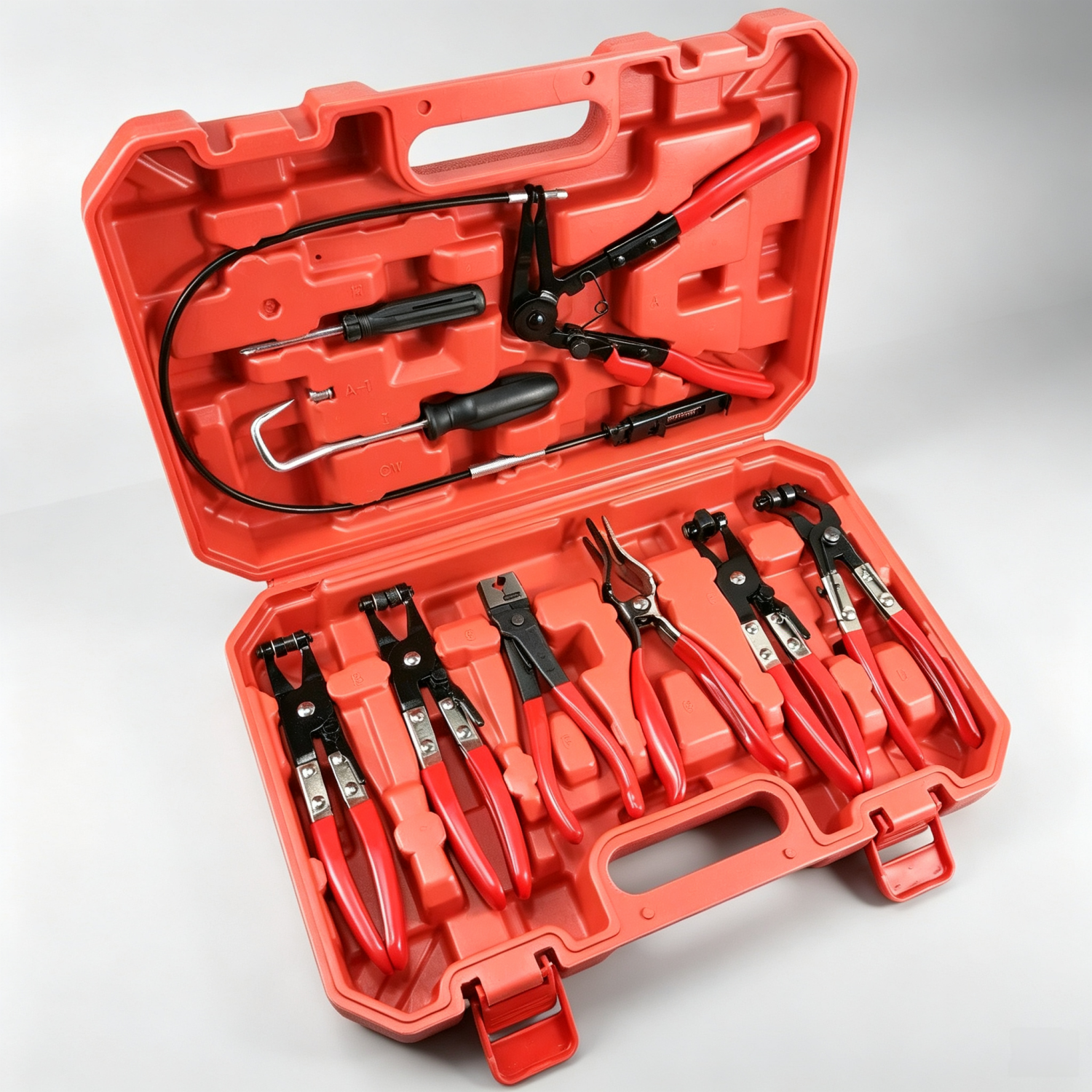 9-Piece Hose Clamp Pliers Set – Flexible Cable & Swivel Jaws