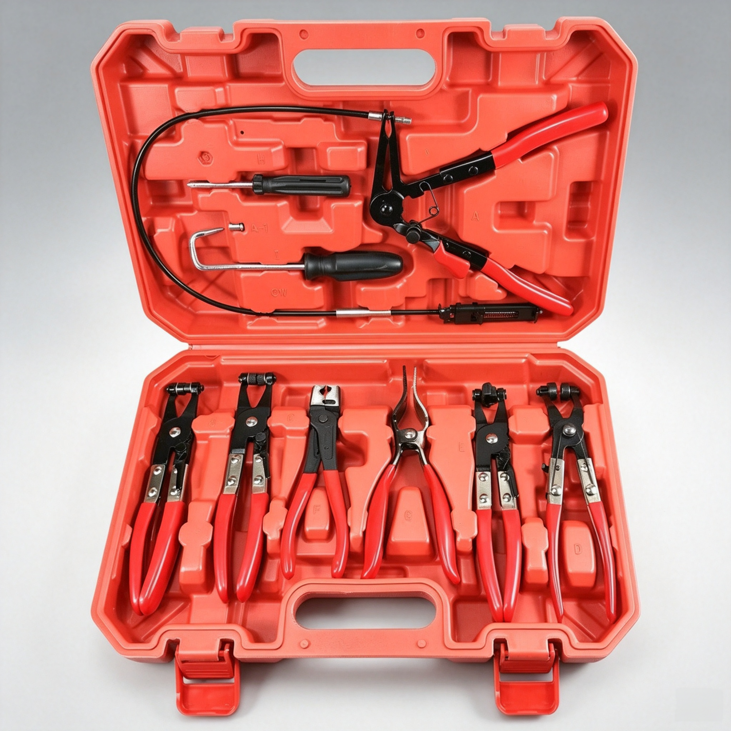 9-Piece Hose Clamp Pliers Set – Flexible Cable & Swivel Jaws