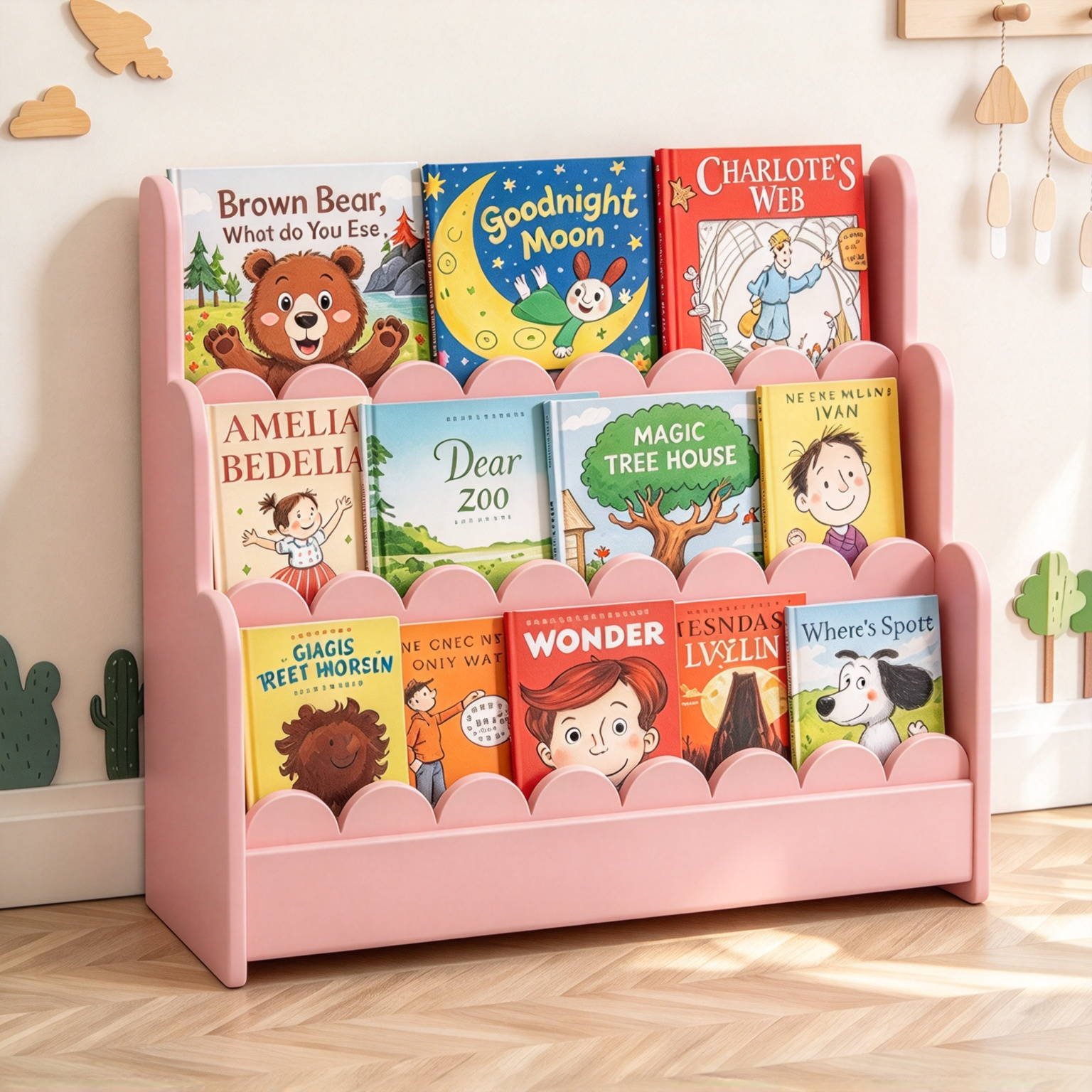 Montessori Bookshelf – 3-Tier Front-Facing Display for Toddlers
