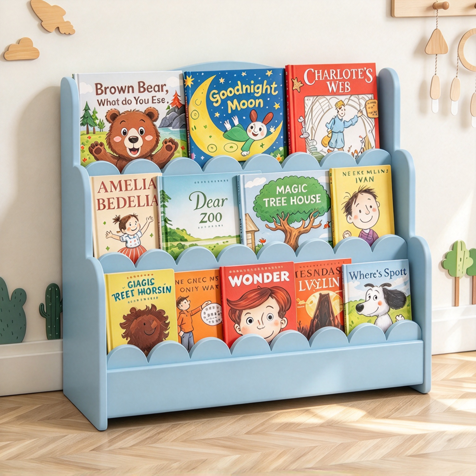 Montessori Bookshelf – 3-Tier Front-Facing Display for Toddlers