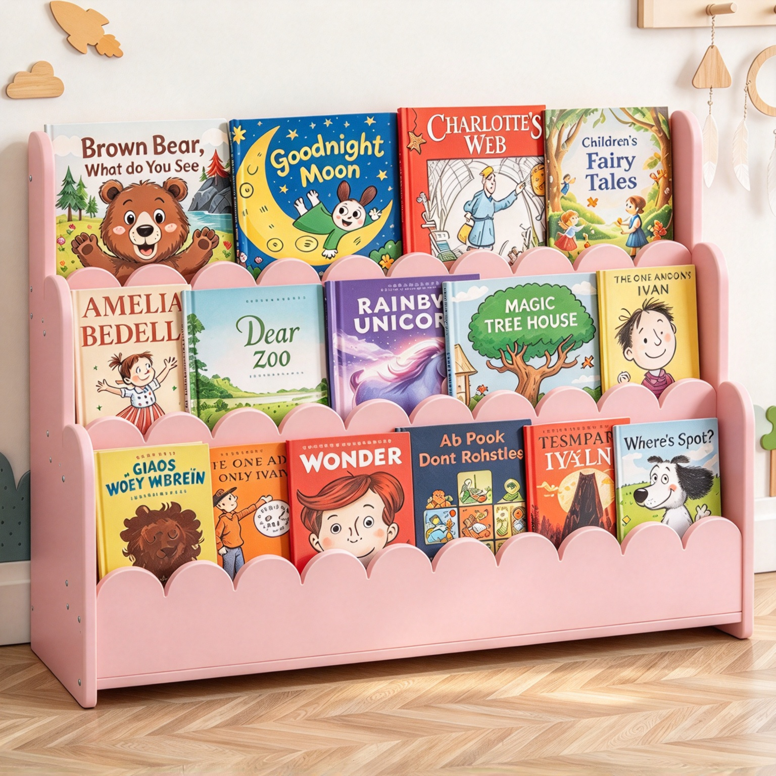Montessori Bookshelf – 3-Tier Front-Facing Display for Toddlers