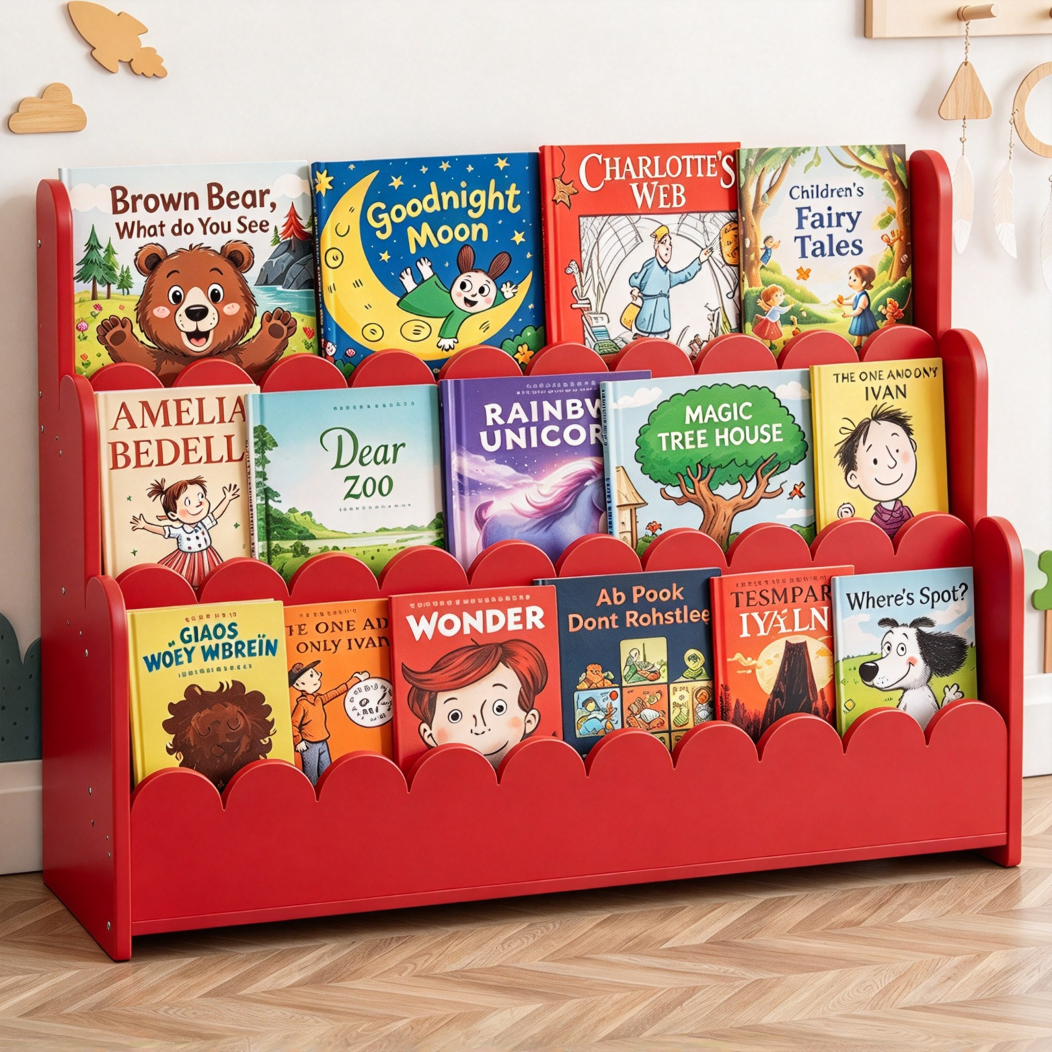 Montessori Bookshelf – 3-Tier Front-Facing Display for Toddlers