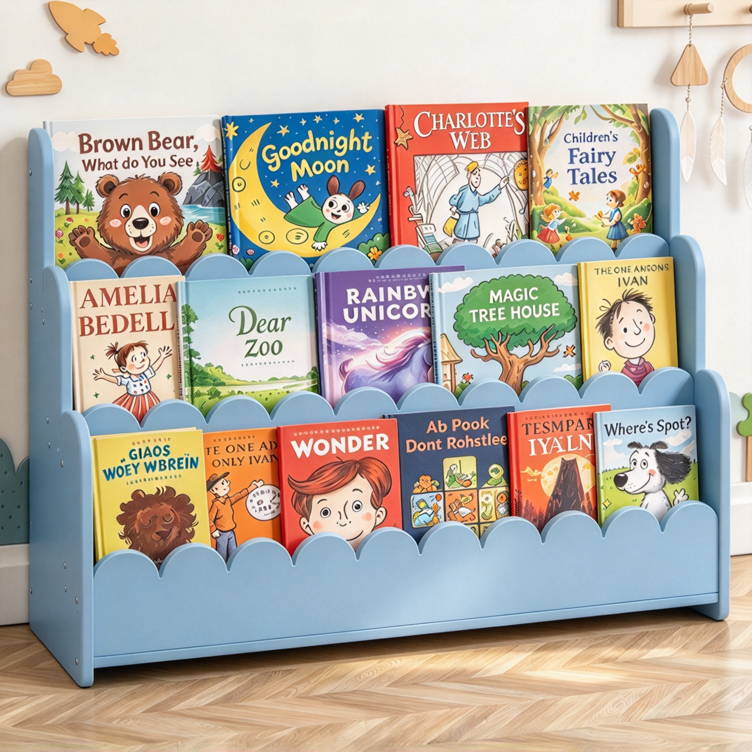 Montessori Bookshelf – 3-Tier Front-Facing Display for Toddlers
