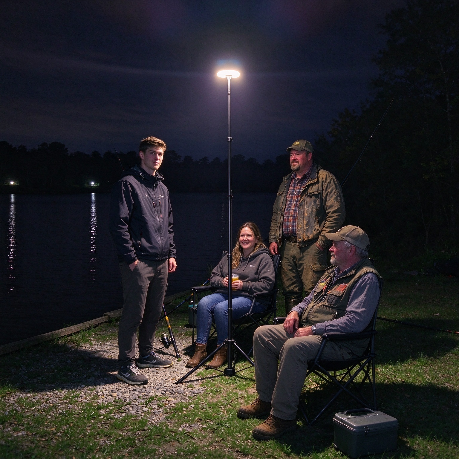 3,000-Lumen Telescopic Camp & Work Light — 3m Height, 2000K–6500K Seamless Color, 55Wh Battery, Wireless Remote, IP65