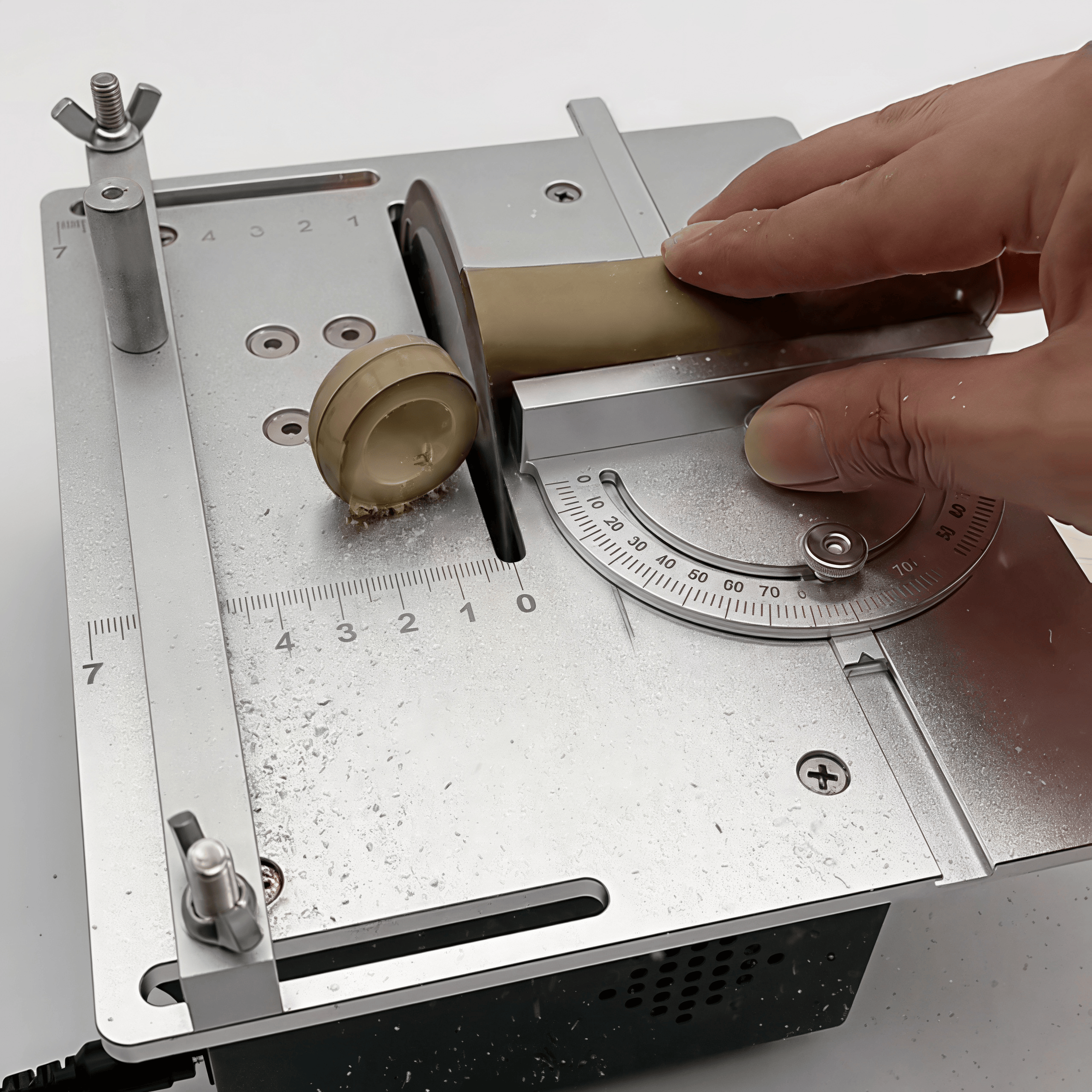 Mini Table Saw – 4-in-1 Cuts, Sands, Drills & Carves, Portable Desktop Workshop