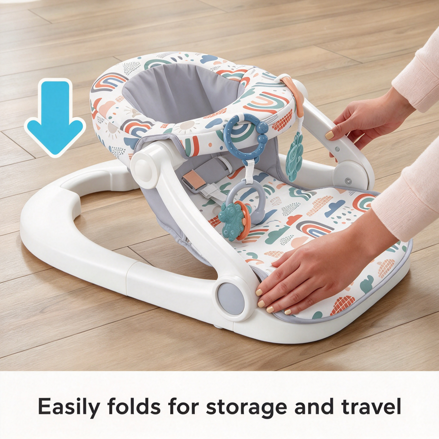 Portable Baby Floor Seat – Sit-Up Support with Toys