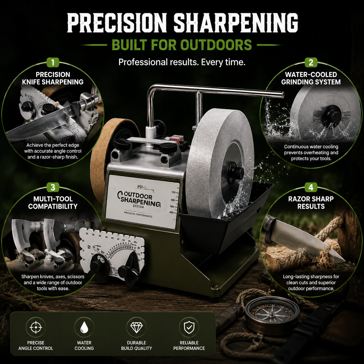Water-Cooled Knife & Axe Sharpening System