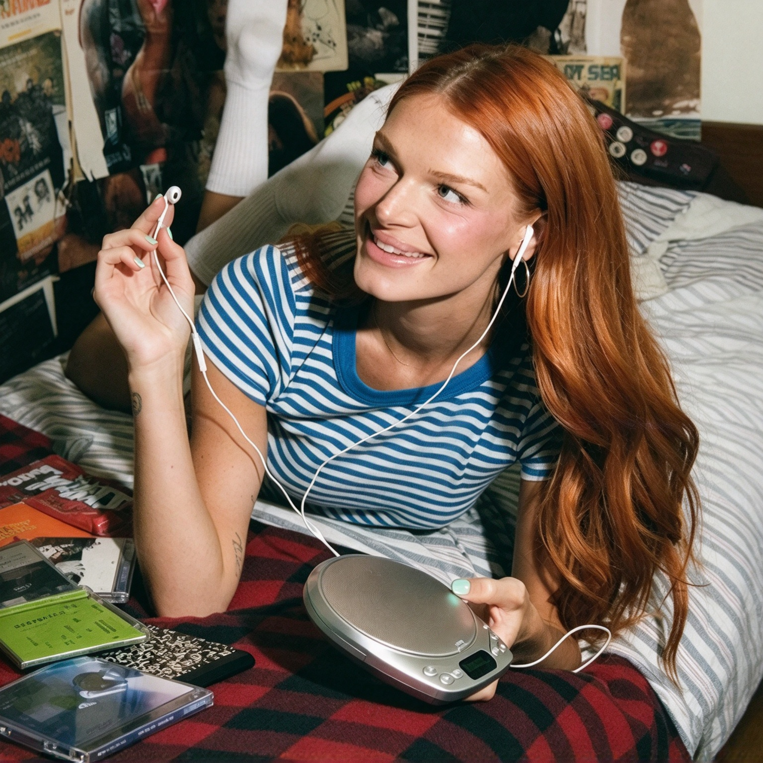 Portable CD player listening