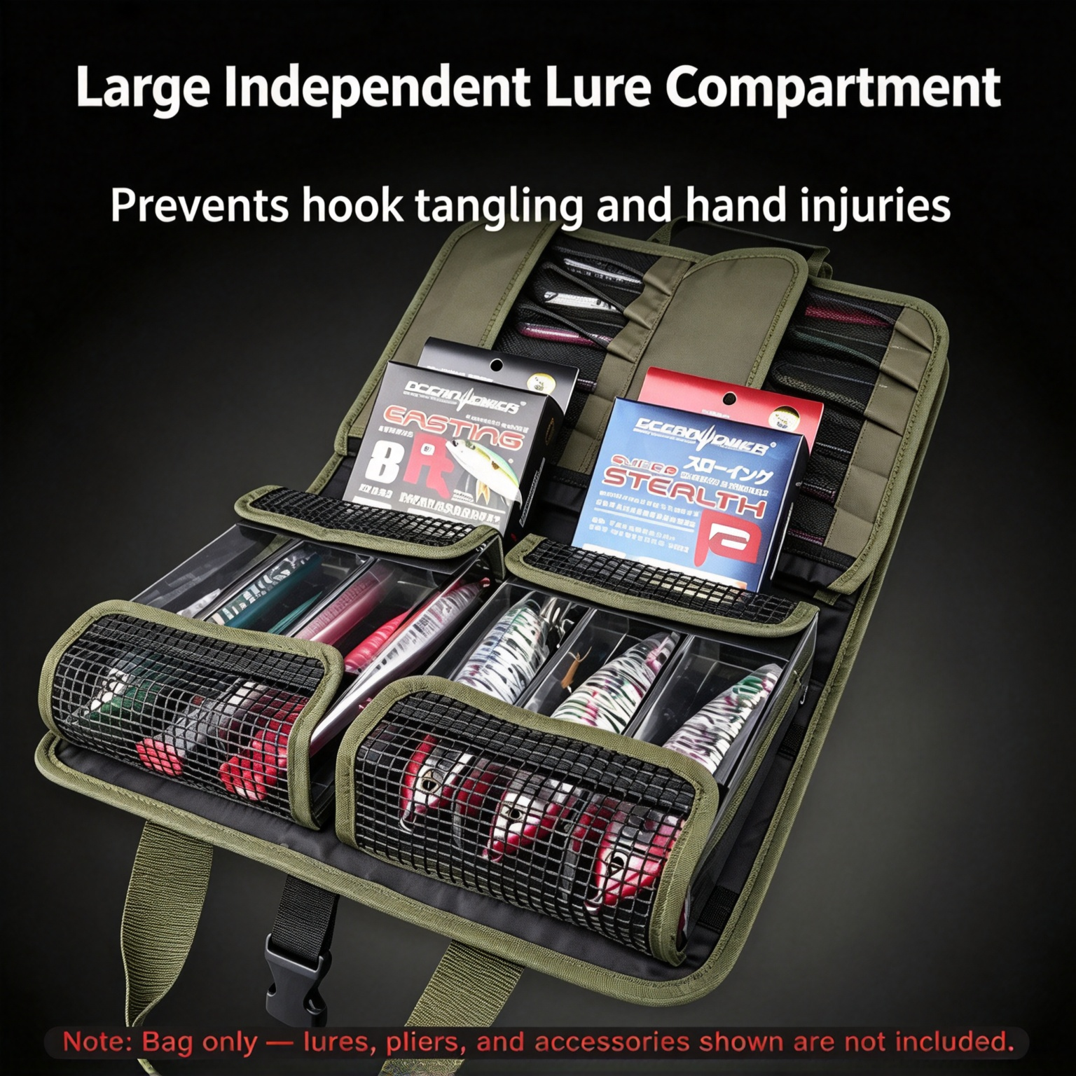 Large Capacity Fishing Lure Bag – Multi-Functional Saltwater Tackle Binder