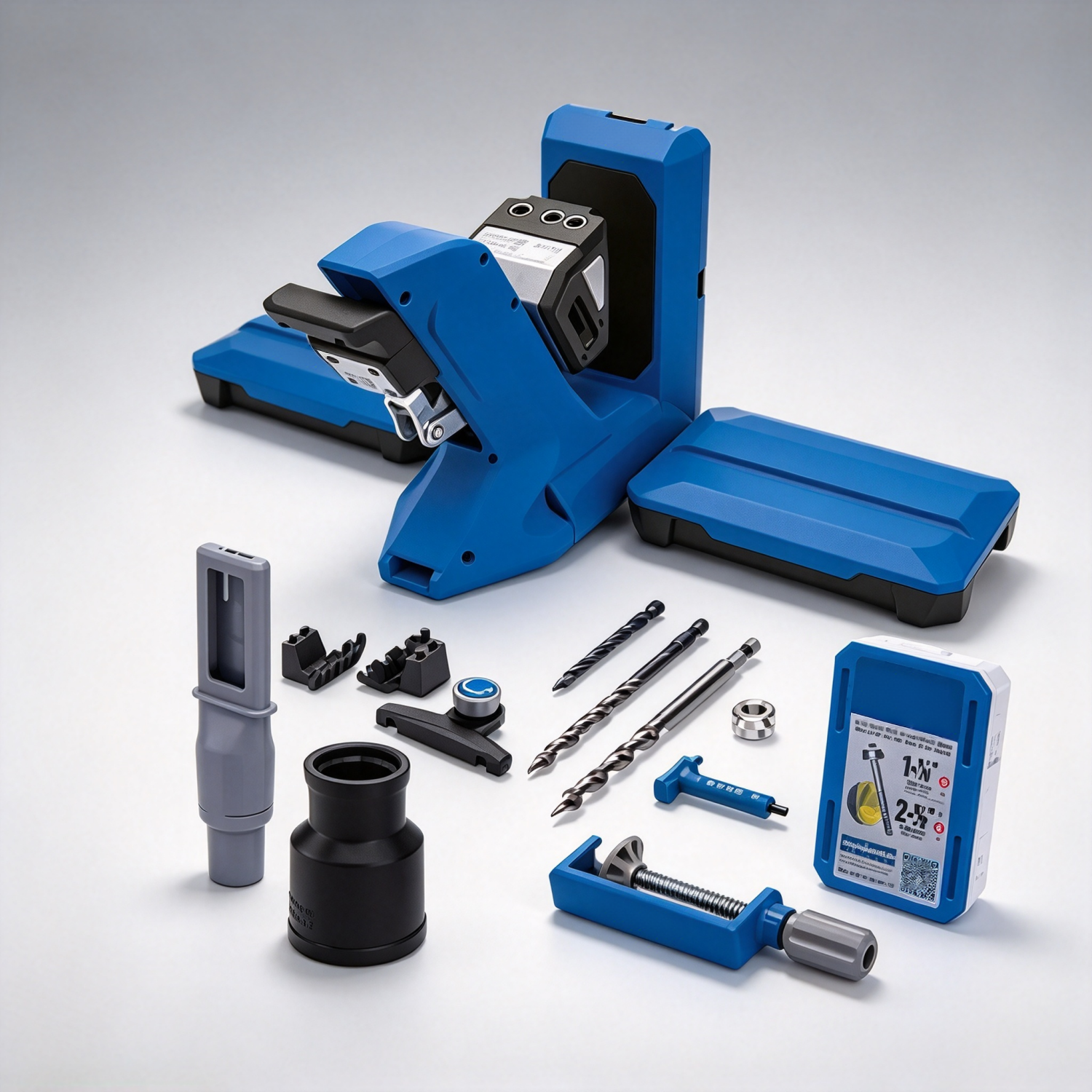 Self-Adjusting Pocket-Hole Jig – One-Motion Clamping, 13–38mm