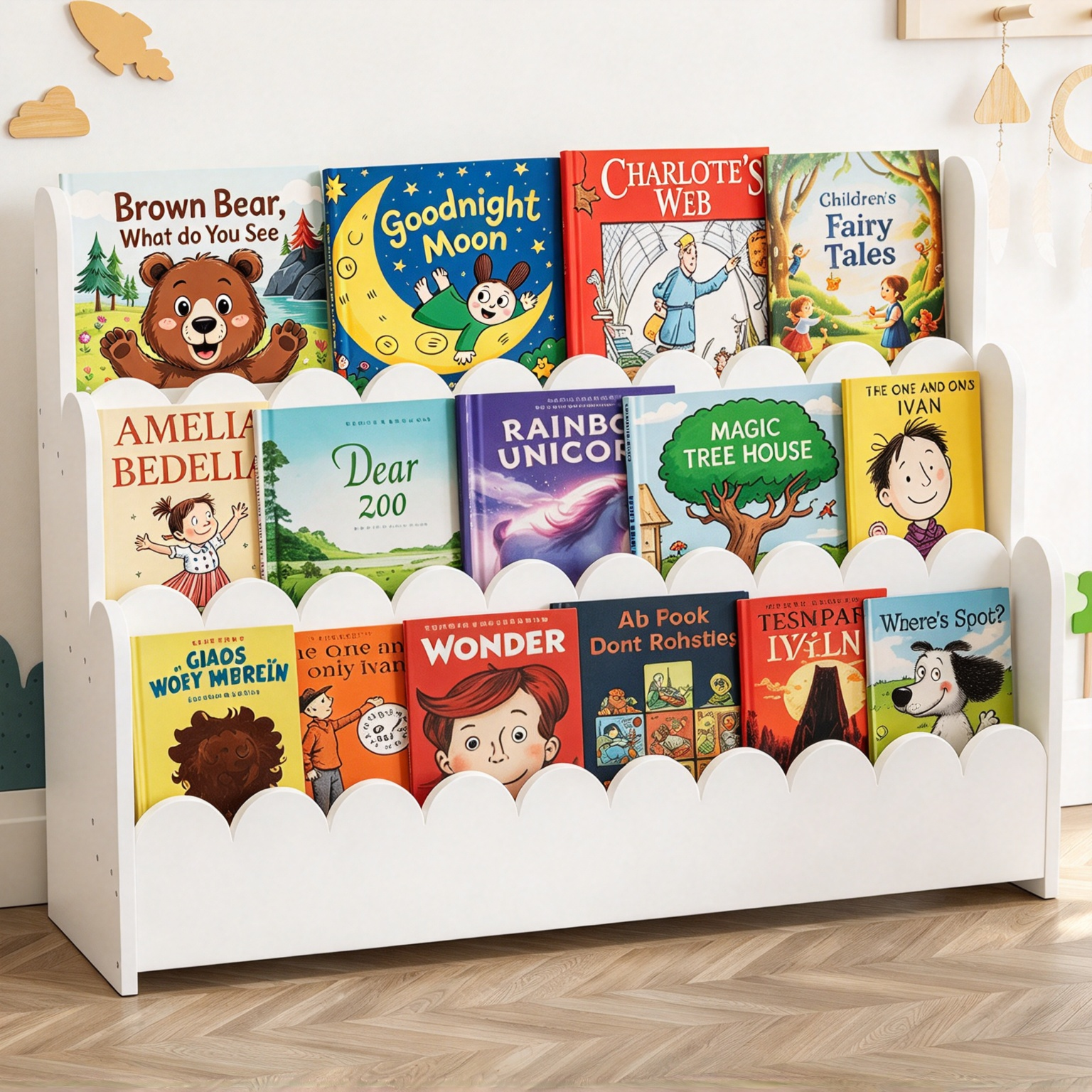Montessori Bookshelf – 3-Tier Front-Facing Display for Toddlers