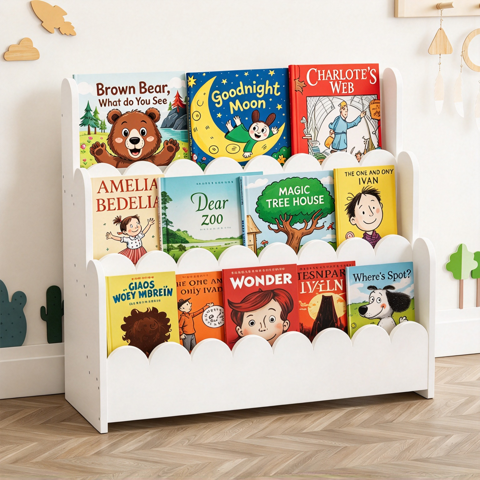 Montessori Bookshelf – 3-Tier Front-Facing Display for Toddlers