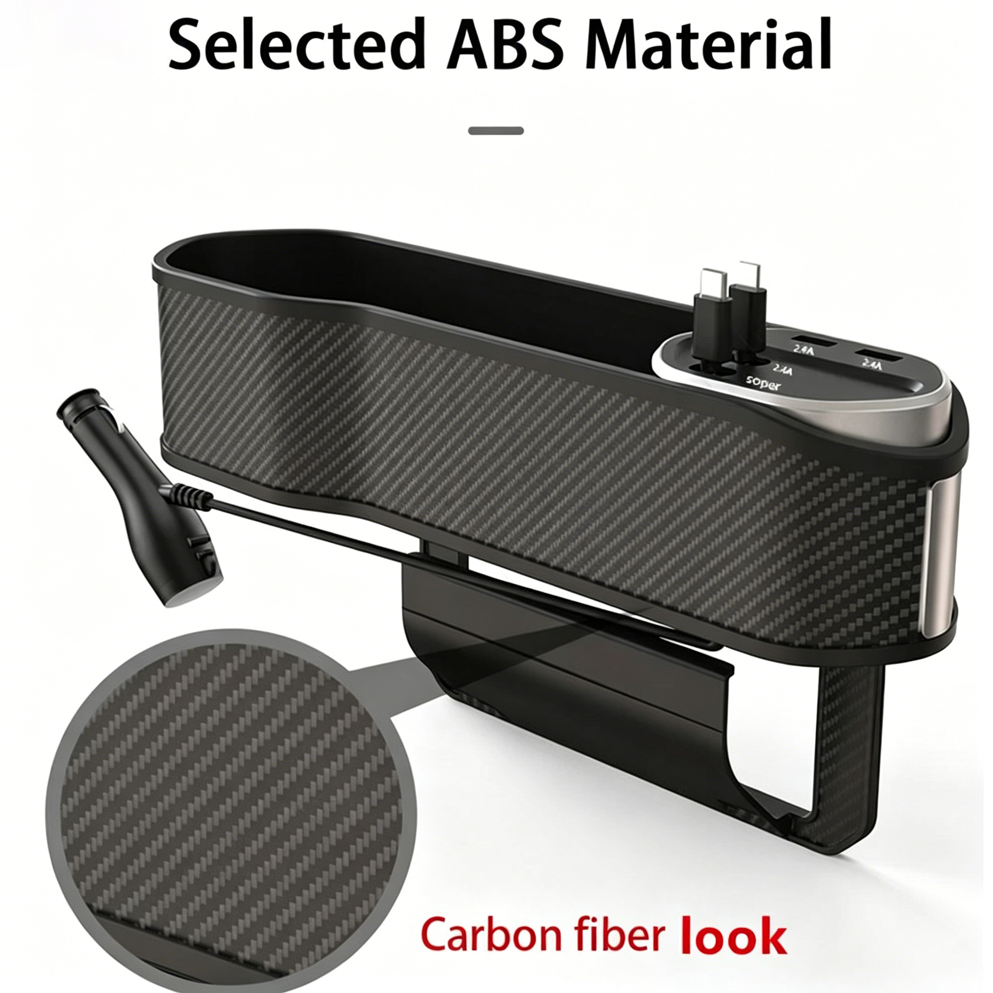 Car Seat Gap Organizer with Wireless Charger – iPhone & Android Compatible