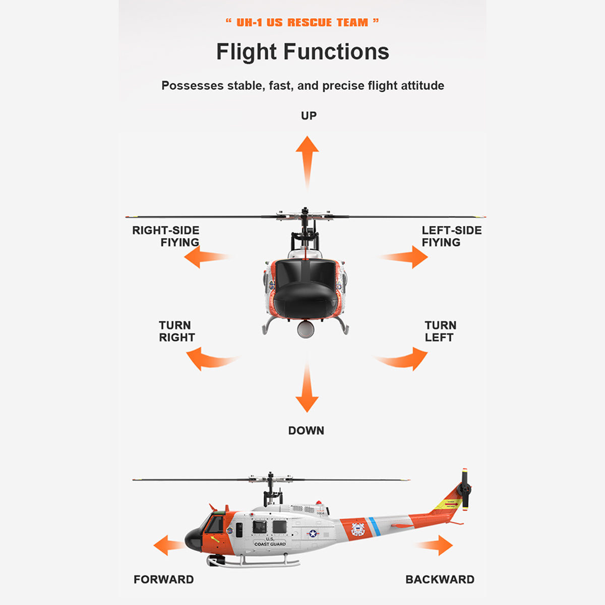 1:34 Scale GPS RC Helicopter – Brushless 6CH Smart Flight System