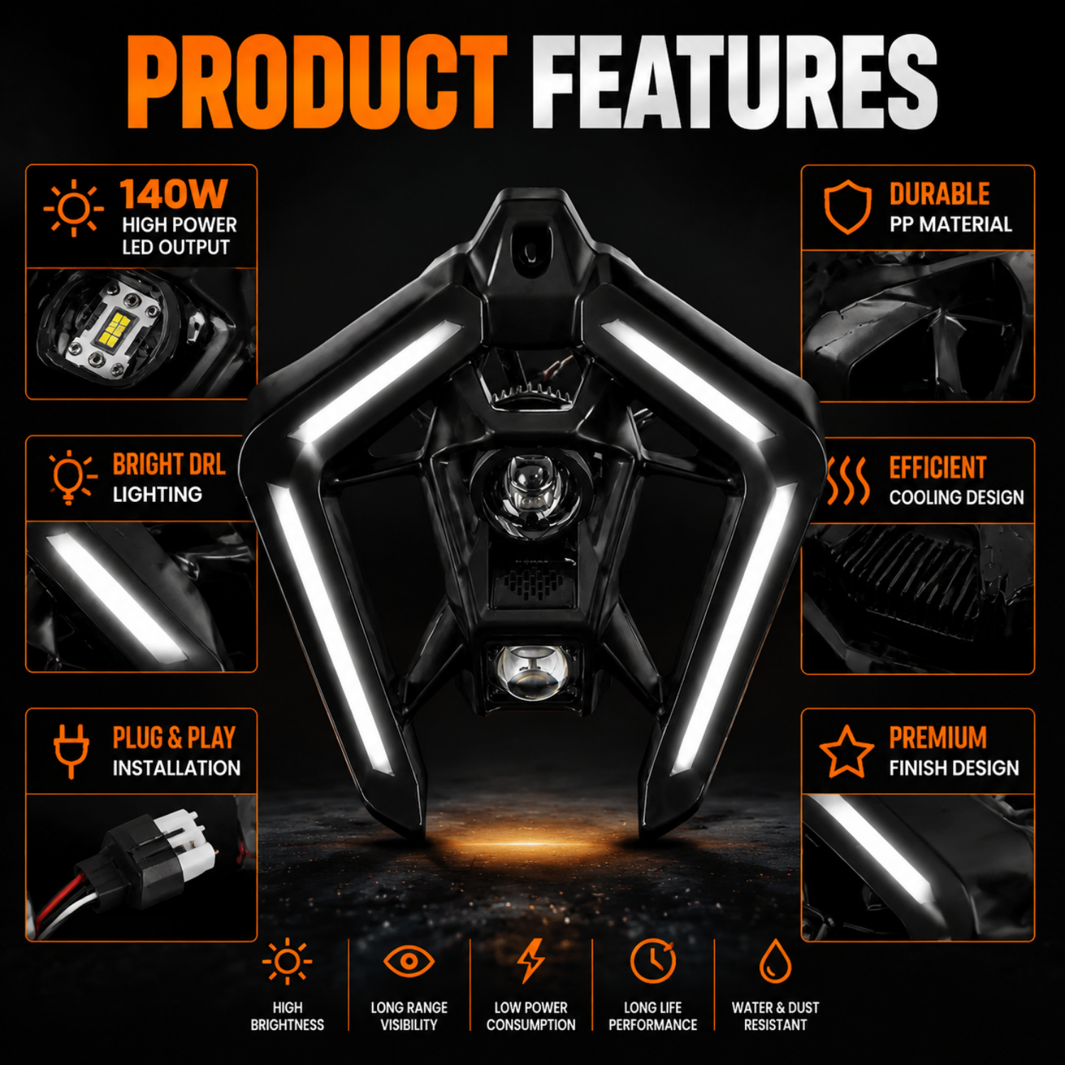 1390 Headlight Upgrade for Naked Sportbikes – Plug & Play