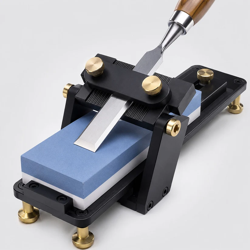 Chisel & Plane Sharpening Jig with Double-Sided Whetstone